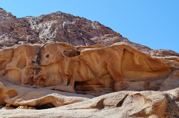 The calf-shaped rock formation in the Sinai peninsula, Egypt