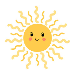 Shining Sun. Smiling smiley face