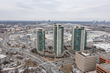 Sherway gardens apartment buildings  427 highway and Queensway highway gardiner express 