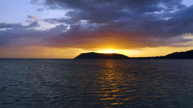 Island Sunset Beach Koh Samui Thailand 4K Drone 2