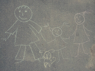family on the street