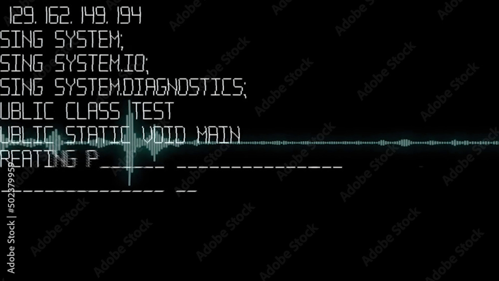 Poster animated background with audio elements. sound track on display. audio signal animation, simple colo