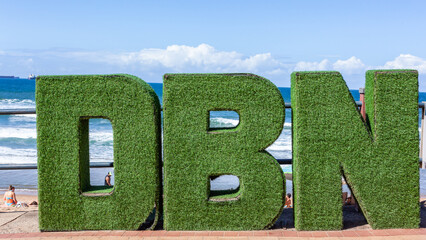 Durban Letters Sign DBN Beach Ocean Landscape - 502379964