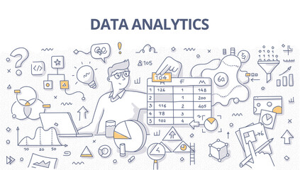 Data Analytics Doodle Banner