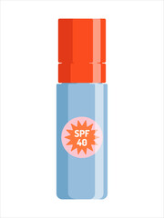 Sunscreen protection spray with SPF. Summer skin care cosmetic product template.