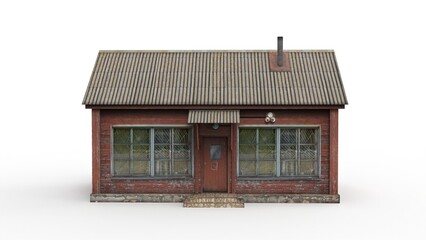 Village shop render on a white background. 3D rendering