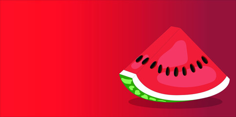 anguria rossa, banner con spazio per ogni tipo di scritta con sfondo rosso 