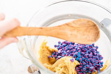 Unicorn chocolate chip cookie