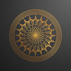 Decorative golden mandala ethnic pattern