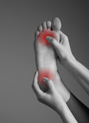 Toe and heel pain caused by plantar fasciitis, arthritis, diabetes, tendinitis, spurs, bruise,...