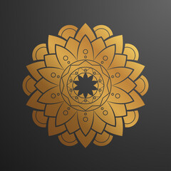 Decorative golden mandala flower pattern