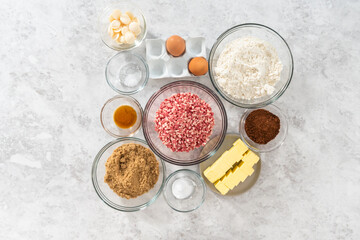 Chocolate cookies with peppermint chips