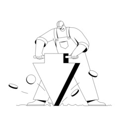 A man mines virtual currency.