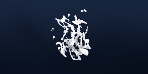 Milk Splash 3D render illustration