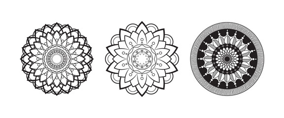 Set of vector mandala floral decoration pattern