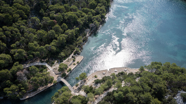 Aerial view of Mljet national park, Island Mljet, Croatia.
