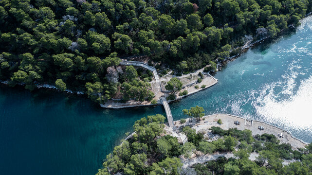 Aerial view of Mljet national park, Island Mljet, Croatia.