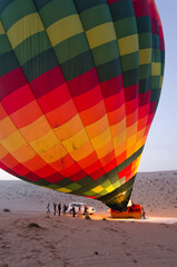 hot air balloon at sunset