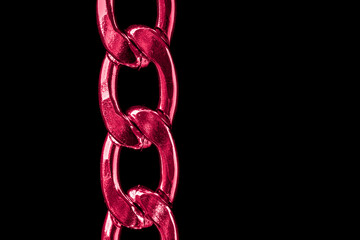  red chain links on black background