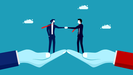 Businessmen shaking hands. Collaboration concept. Agree on benefits