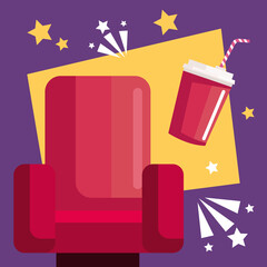 cinema chair with soda