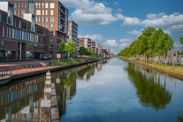 Fototapeta na wymiar Canal the Zuid-Willemsvaart at daytime photo made 3 may 2022 in Weert the Netherlands