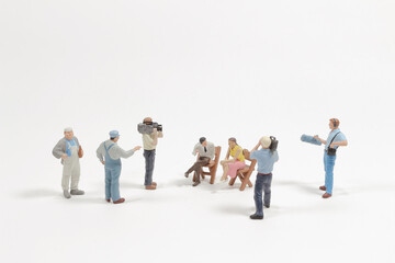 a mini figure of film shooting production crew team