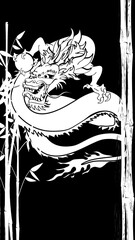 japanese asian dragon tattoo background illustration in vector format