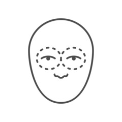 Eye lifting line outline icon