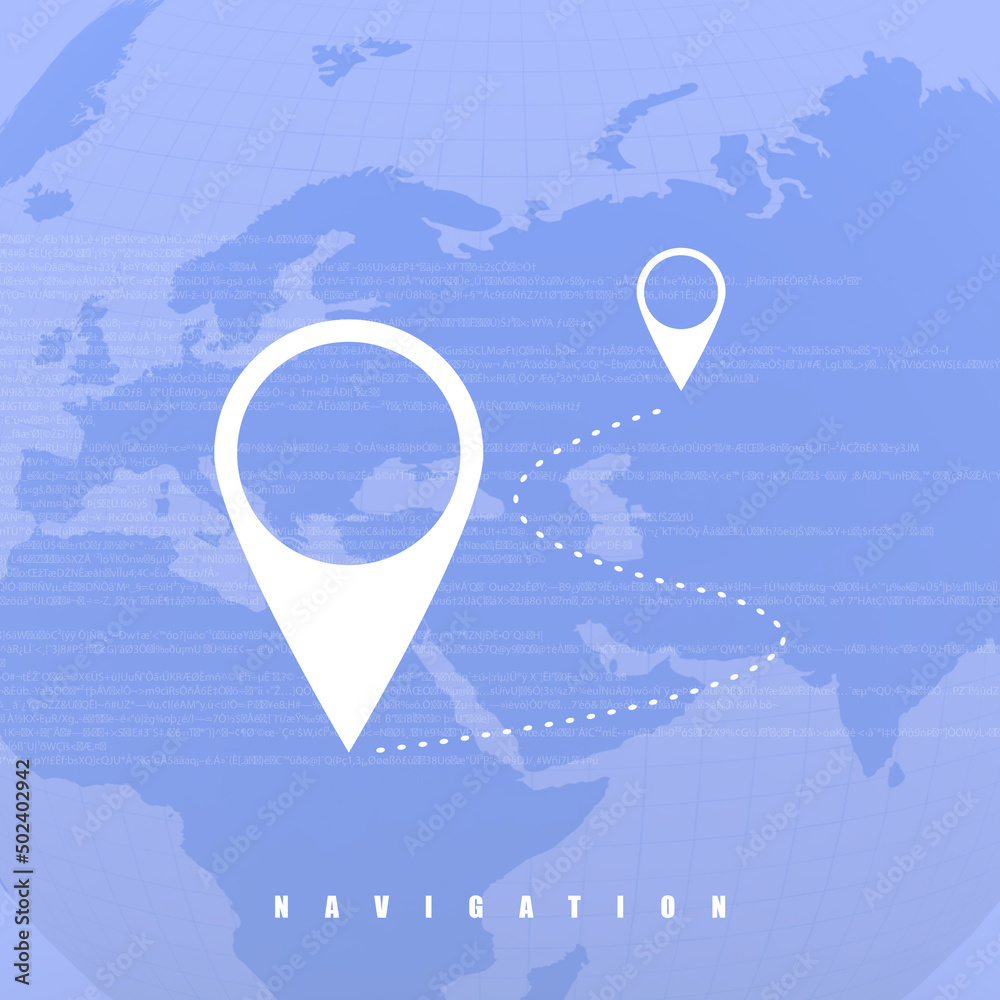 Poster 2d rendering Red map pointer
