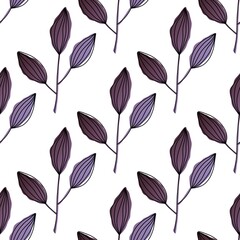 Seamless floral pattern with leaves for fabrics and textiles