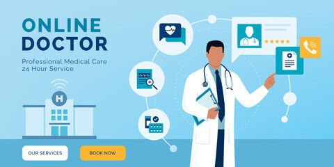 Professional doctor and online medical service