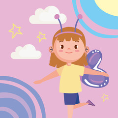 little girl with fairy wings