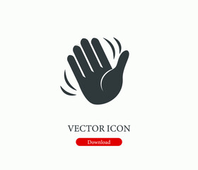 Hand vector icon. Editable stroke. Symbol in Line Art Style for Design, Presentation, Website or Mobile Apps Elements, Logo. Shake symbol illustration. Pixel vector graphics - Vector