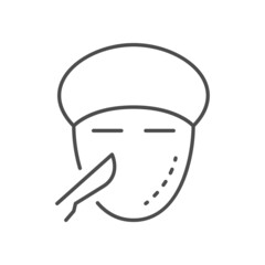 Face plastic surgery line icon