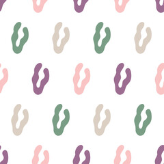 Minimalistic seamless pattern. Simple organic shape
