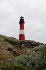 Fototapeta na wymiar Leuchtturm Hörnum auf Sylt an der Nordsee