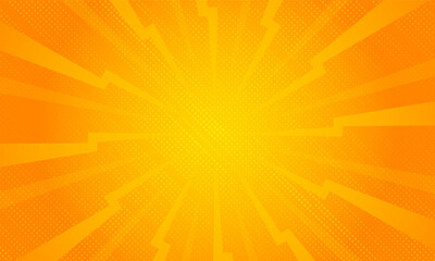 Orange gradient ray burst dot style background vector design