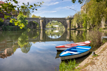Views of the Tâmega river and the historic area of ​​Amarante in Portugal