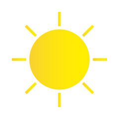 Sun icon. Weather sun icon. Yellow sun star. Summer elements for design. Vector illustration