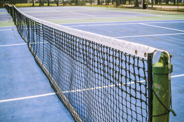 Net in the tennis field