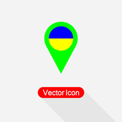 Map Pin Ukraine Icon, Ukraine Location Icon Vector Illustration Eps10