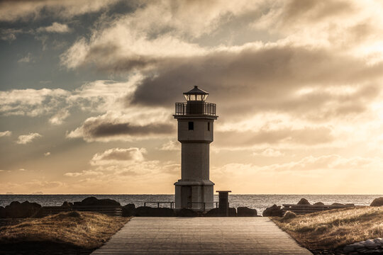 Old Akranes Lighthouse in Akranes, Iceland