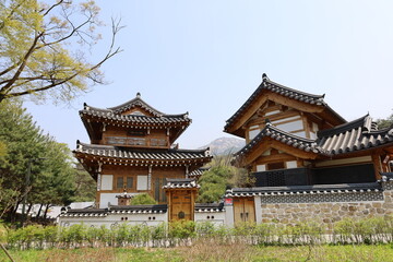 Buildings for gatherings in a traditional korean hanuk village