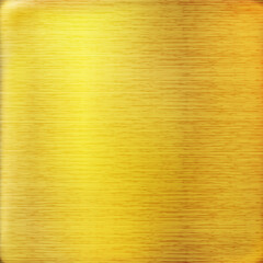 Brushed or polished gold metal texture background. Square Realistic golden jewel backdrop. Vector