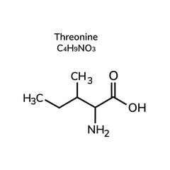essential amino acid threonine on a white background
