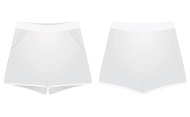 Women white shorts. vector illustration