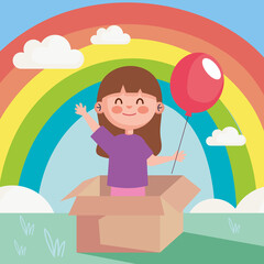 Obraz na płótnie Canvas girl playing with balloon helium