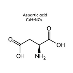 Non-essential amino acid aspartic acid on a white background

