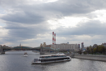 Moscow river and a boat